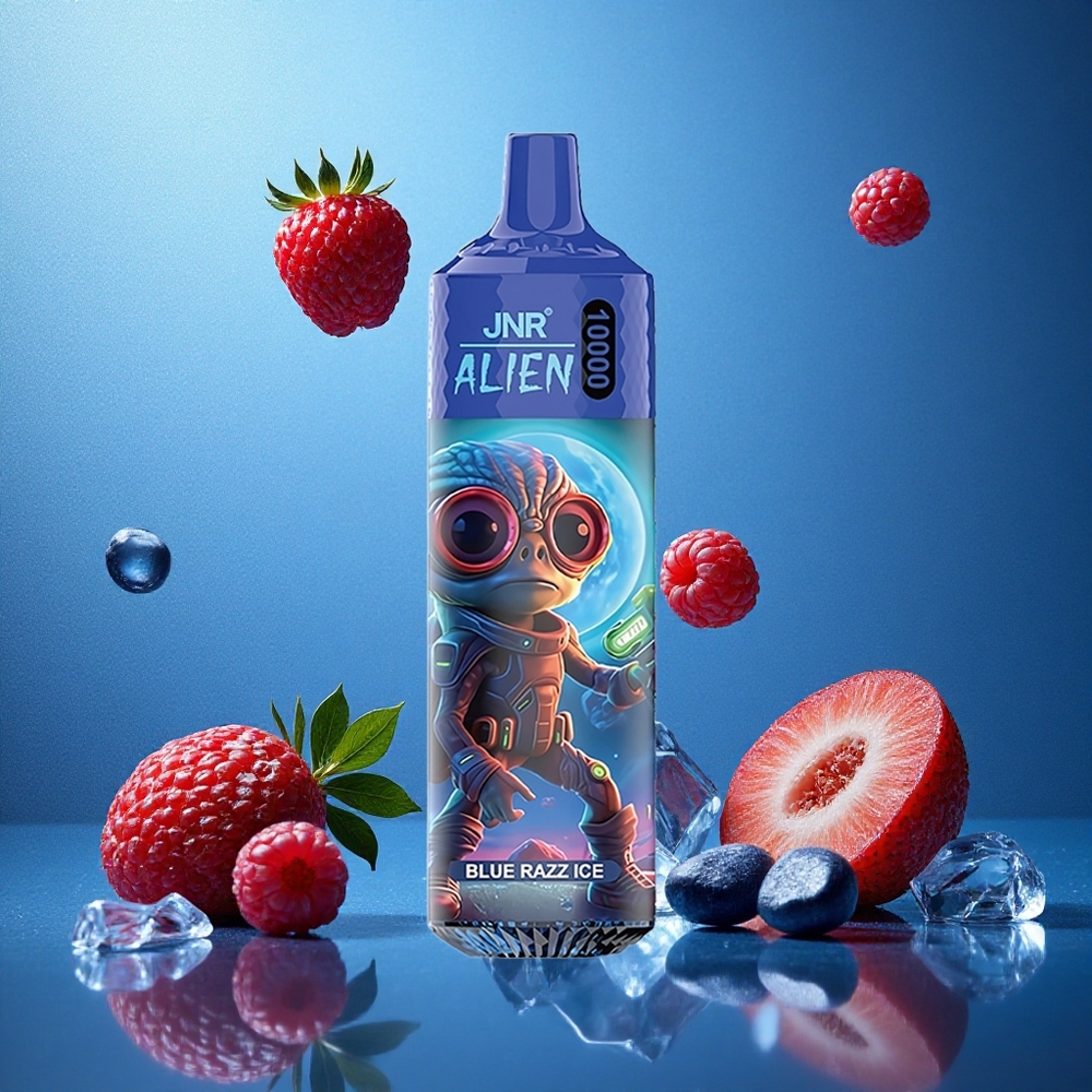 Blå Hallon Is JNR Alien 10000 Puffs 850mAh 20ml Sverige grossist