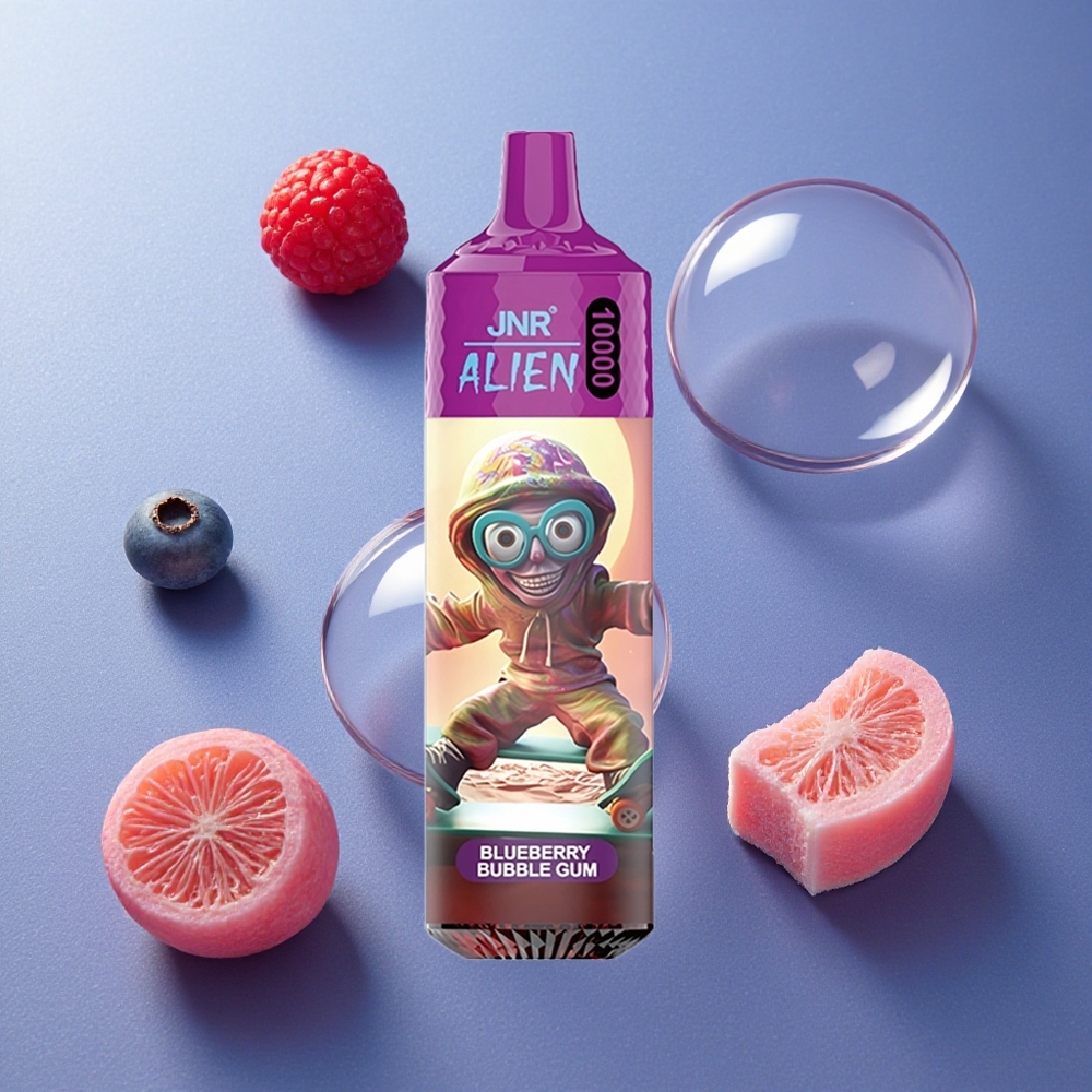 Blåbär Tuggummi Smak JNR Alien 10000 Puffs 850mAh Batteri 20ml E-vätska Sverige grossist