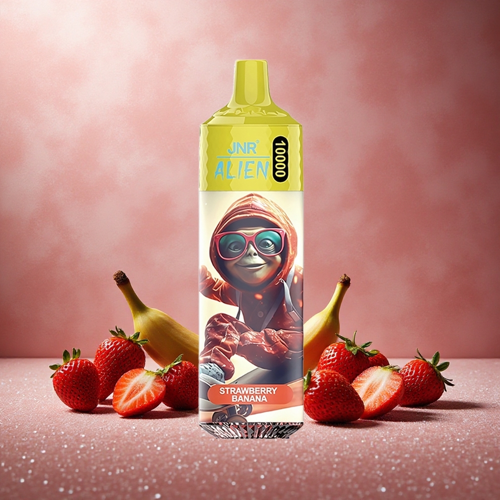 Jordgubb Banan JNR Alien 10000 Puffs 850mAh LED (RGB) Sverige grossist