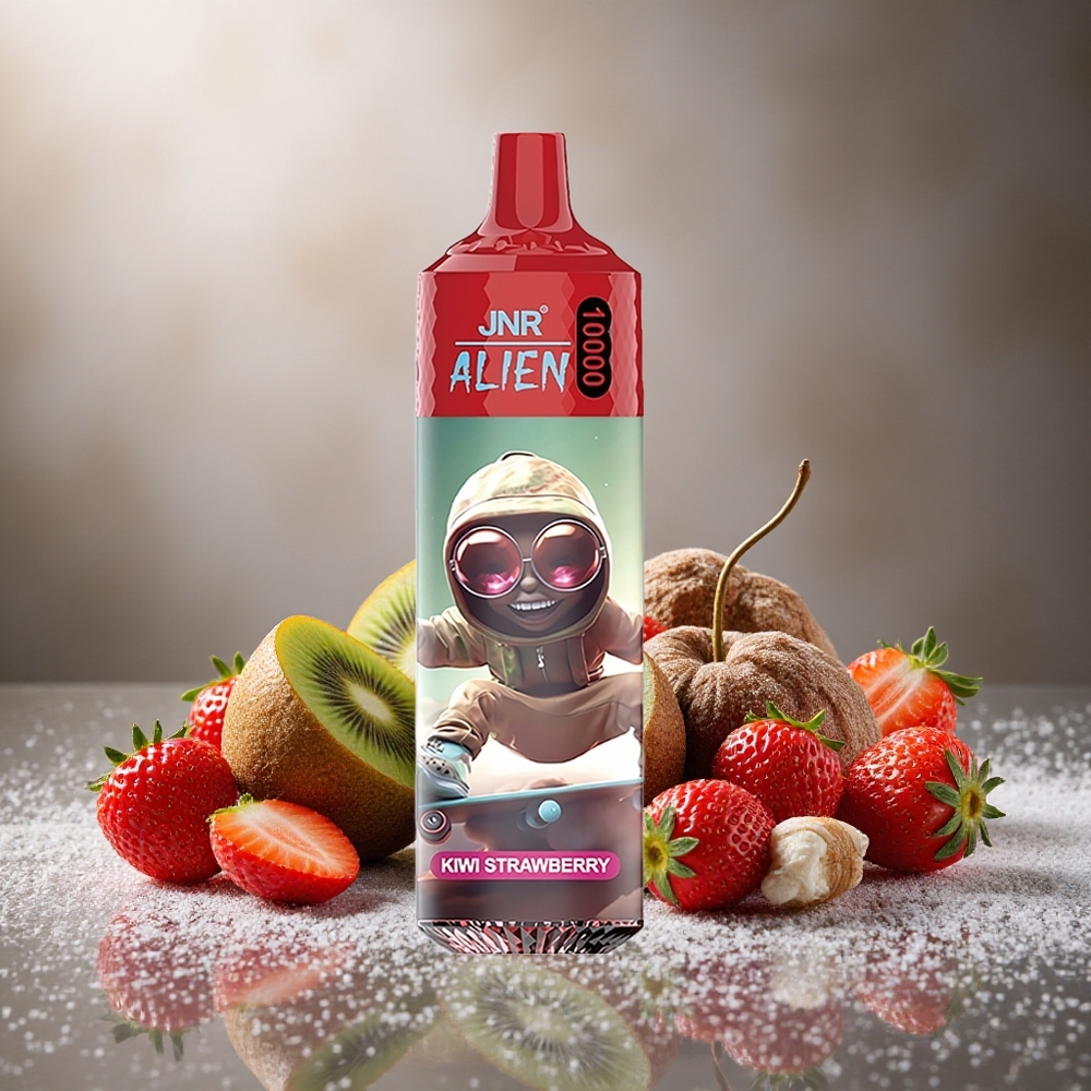 Kiwi Jordgubb JNR Alien 10000 Puffs 20ml E-vätska Typ-C Snabbladdning Sverige grossist