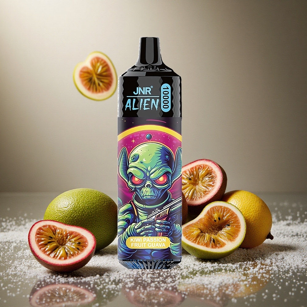 Kiwi passionsfrukt guava JNR Alien 10000 Puffs 850mAh Batterikapacitet 20ml E-vätska Sverige grossist