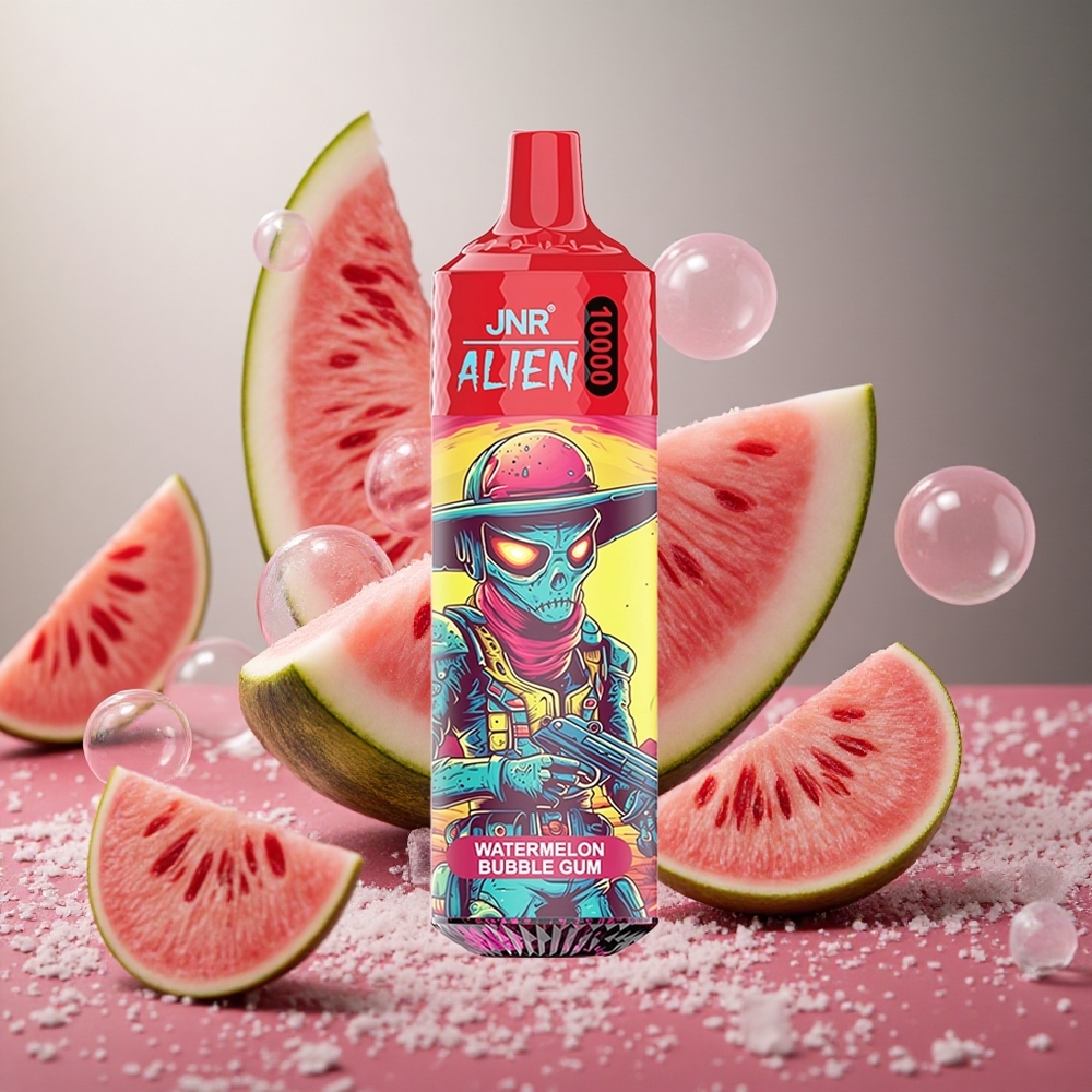 Vattenmelon Tuggummi JNR Alien 10000 Puffs 850mAh 20ml Sverige grossist