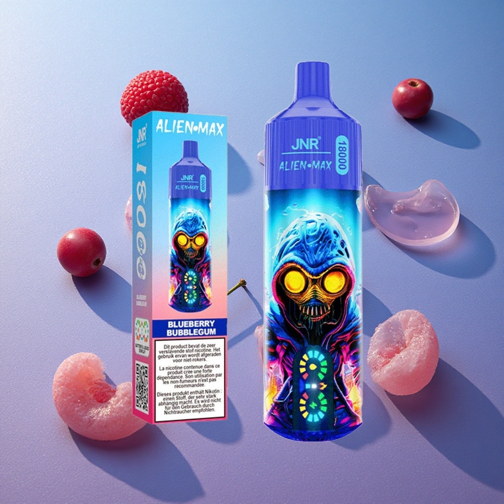 Blåbär Bubblegum JNR Alien Max 18000 Puffs Smart LED Display 850mAh Batteri Sverige grossist
