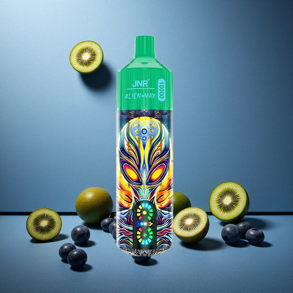 Blåbär Kiwi JNR Alien Max 18000 Puffs Smart LED Display Dual Mesh Coil Sverige grossist