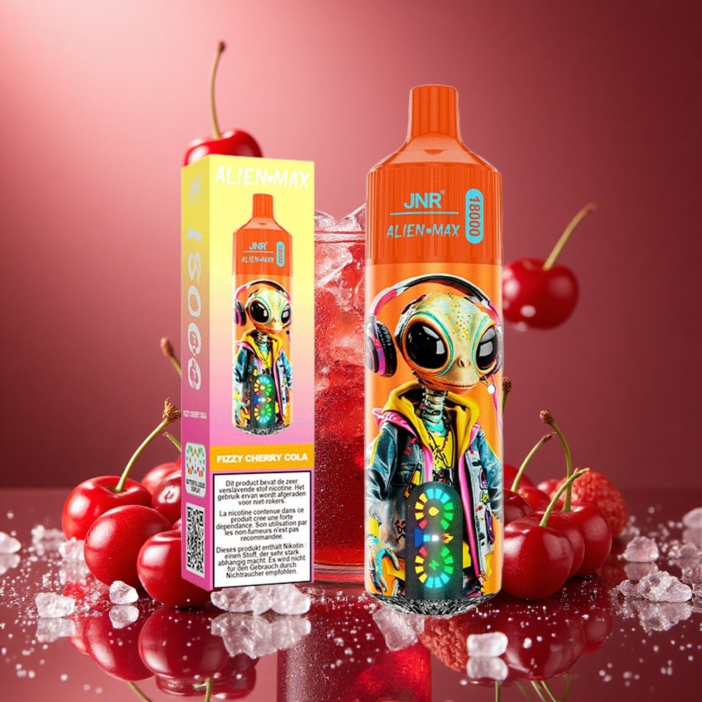 Friskt Körsbär Cola JNR Alien Max 18000 Puffs Smart LED-Display Dual Mesh Coil Sverige grossist