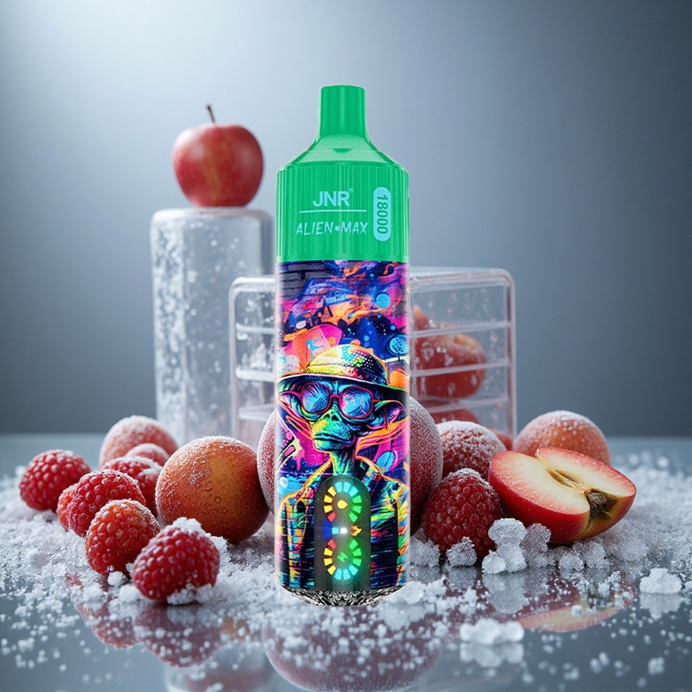 Fryst Äpple JNR Alien Max 18000 Puffs Smart LED Display Dual Mesh Coil Sverige grossist