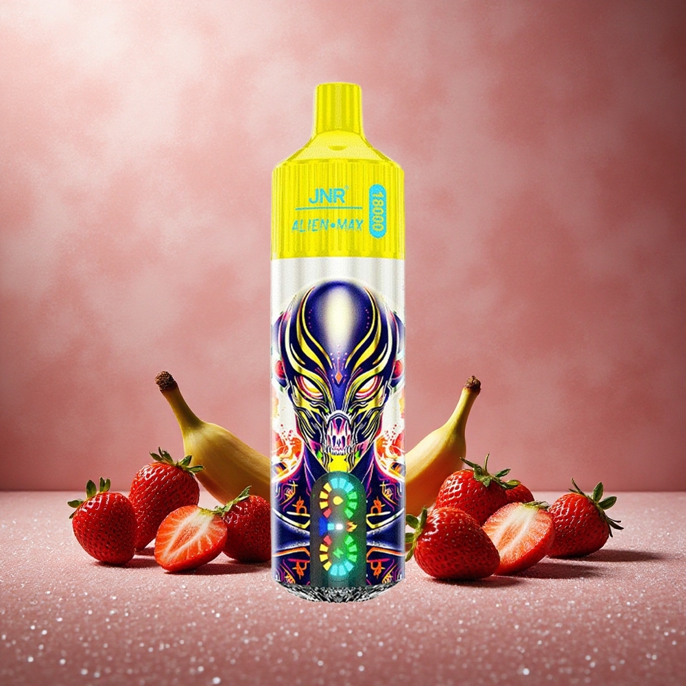 Jordgubb Banan JNR Alien Max 18000 Puffs Smart LED Display Typ-C Snabbladdning Sverige grossist