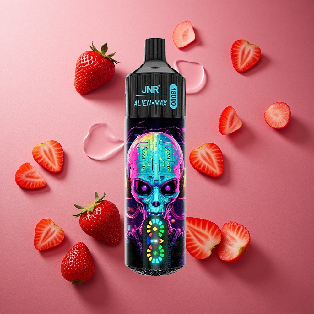 Jordgubbe JNR Alien Max 18000 Puffs Smart LED Display Typ-C Snabbladdning Sverige grossist