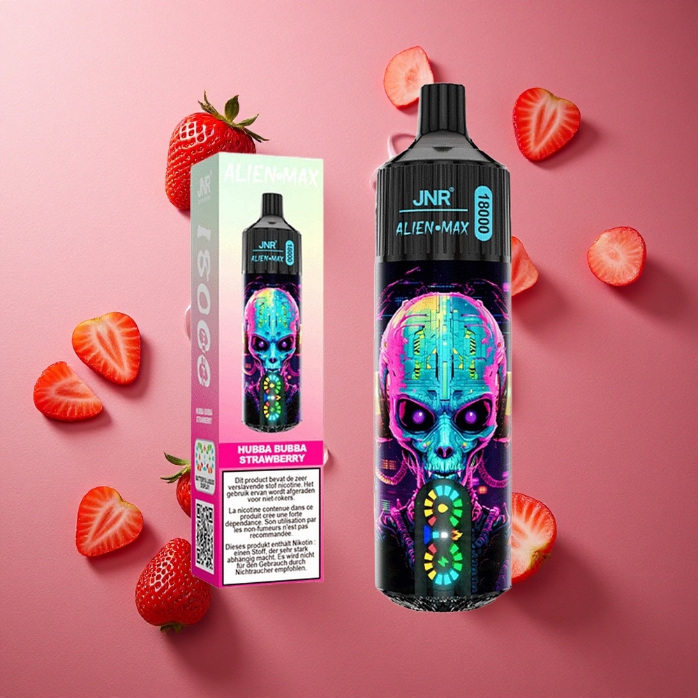 Jordgubbe JNR Alien Max 18000 Puffs Smart LED Display Typ-C Snabbladdning Sverige grossist