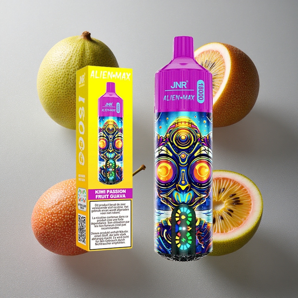 Kiwi Passionfrukt Guava JNR Alien Max 18000 Puffs Smart LED Display Dual Mesh Coil Sverige grossist