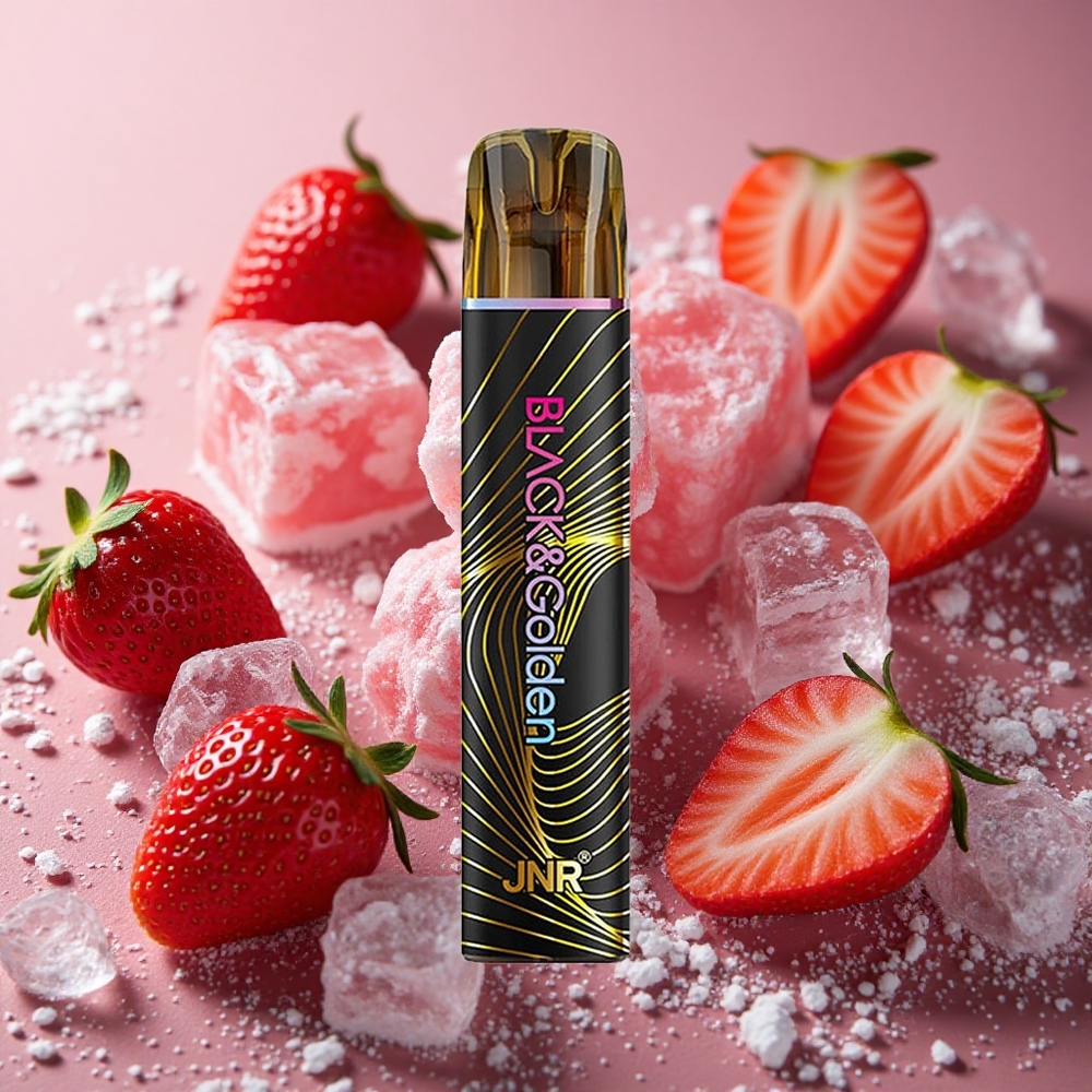 Jordgubb Is JNR Black&Golden 800 Puffs 550mAh Batterikapacitet Sverige grossist
