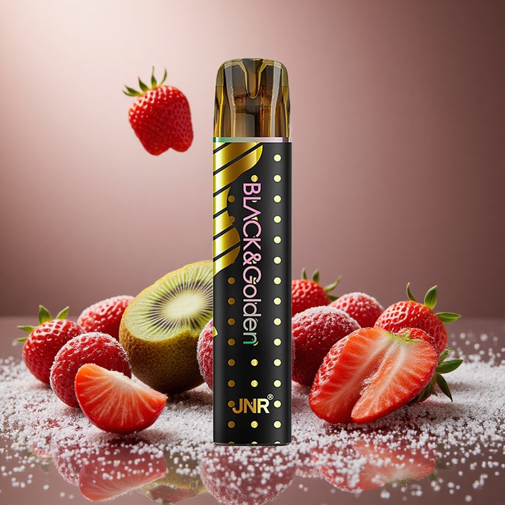 Jordgubb Kiwi JNR Black&Golden 800 Puffs 550mAh Sverige grossist