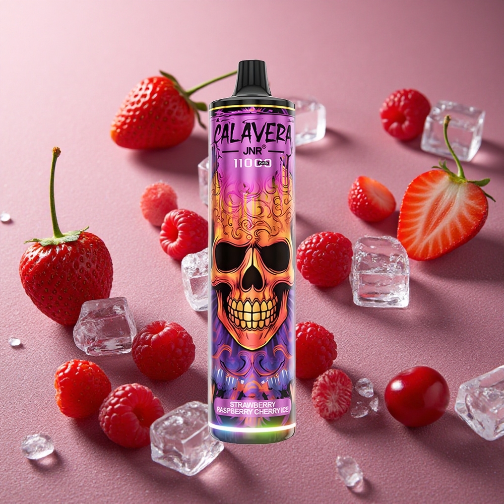 Jordgubb Hallon Körsbär Is JNR Calavera 11000 Puffs 850 mAh Batterikapacitet 21ml E-Lagringskapacitet Sverige grossist