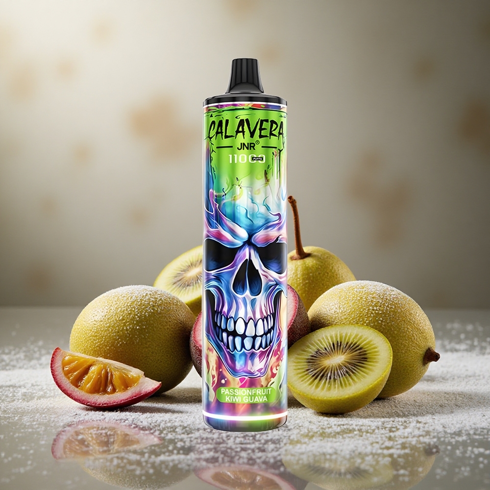 Passionsfrukt Kiwi Guava JNR Calavera 11000 Puffs Typ-C-laddningsport 850 mAh Batterikapacitet Sverige grossist