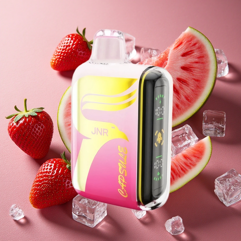 Jordgubb Vattenmelon Is JNR Capsule 15000 Puffs 20ml Smart LED Display Sverige grossist