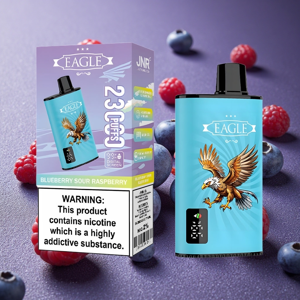 Blåbär Sur Hallon JNR EAGLE Smart 23000 Puffs Justerbar Luftflöde Digital Skärm Sverige grossist