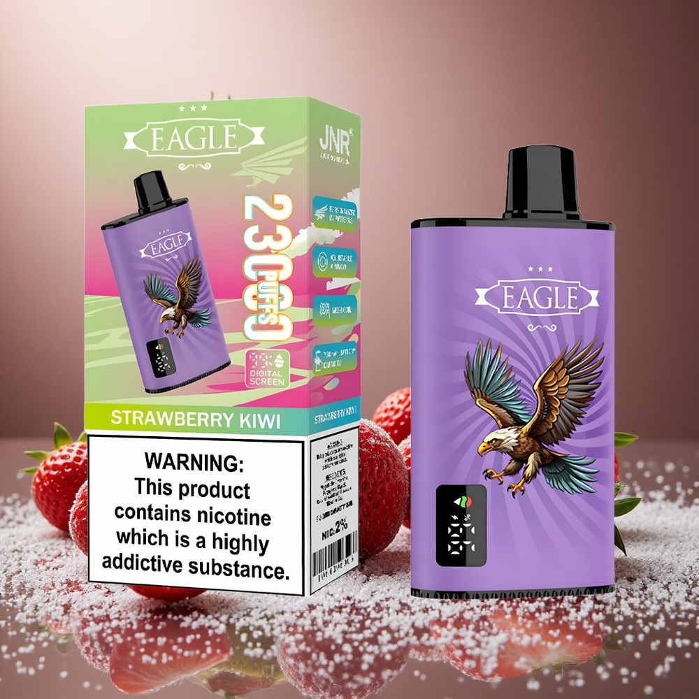 Jordgubb Kiwi JNR EAGLE Smart 23000 Puffs Digital Skärm Justerbar Luftflöde Sverige grossist