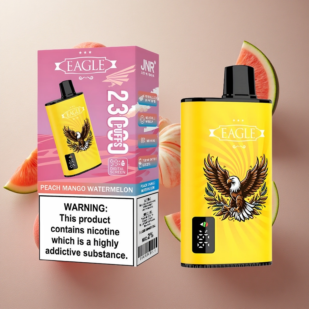 Persika Mango Vattenmelon JNR EAGLE Smart 23000 Puffs Justerbar Luftflöde Digital Skärm Sverige grossist