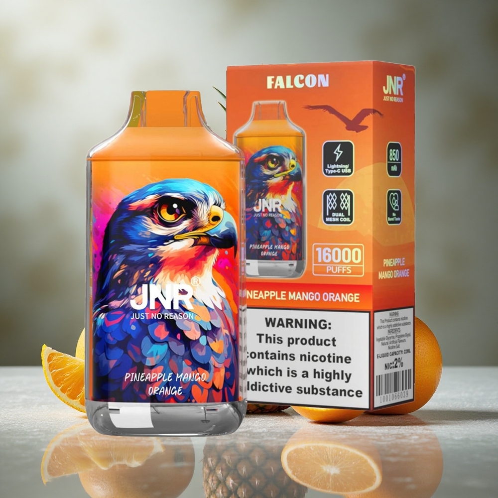 Ananas Mango Apelsin JNR Falcon 16000 Puffs 22ml Batterikapacitet Sverige grossist