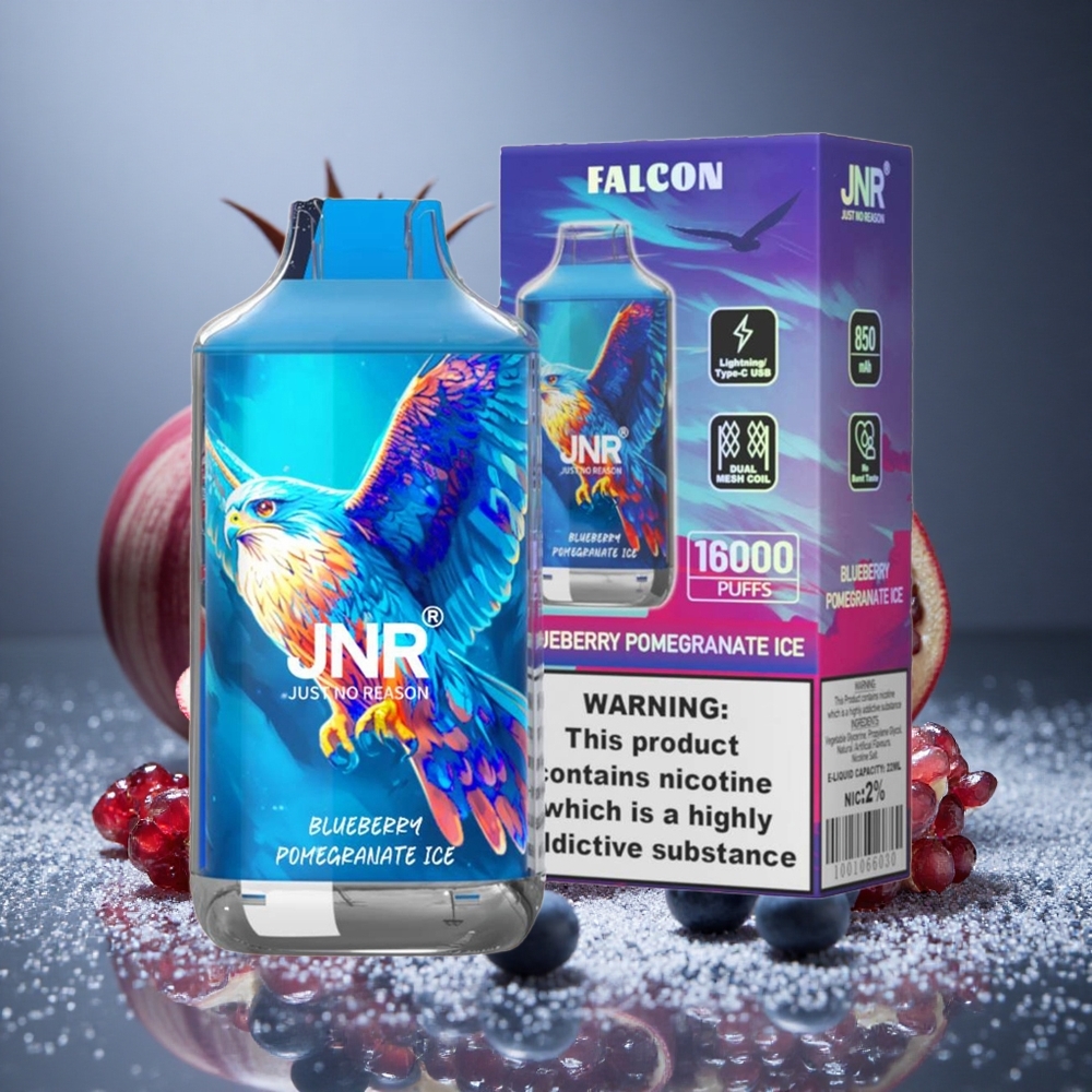 Blåbär Granatäpple Is JNR Falcon 16000 Puffs 850 mAh Smart LED Display Sverige grossist