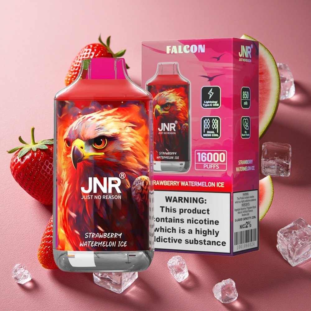 Jordgubb Vattenmelon Is JNR Falcon 16000 Puffs 22ml Smart LED Display Sverige grossist