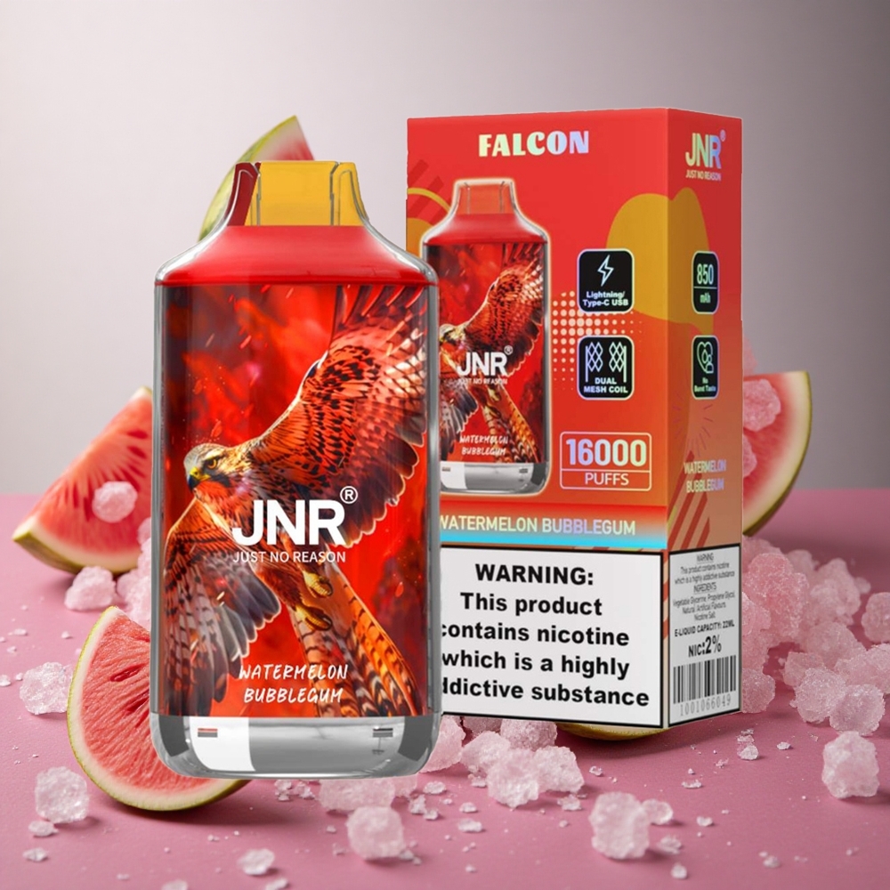 Vattenmelon Tuggummi JNR Falcon 16000 Puffs 22ml Smart LED Display Sverige grossist