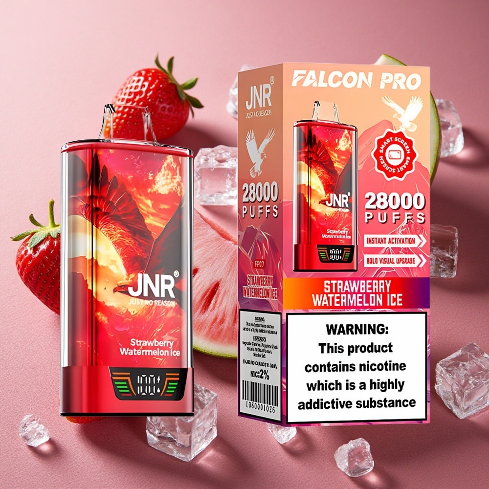 Jordgubb Vattenmelon Is JNR Falcon Pro 28000 30ml Förfylld Kapacitet 950mAh Batteri Sverige grossist