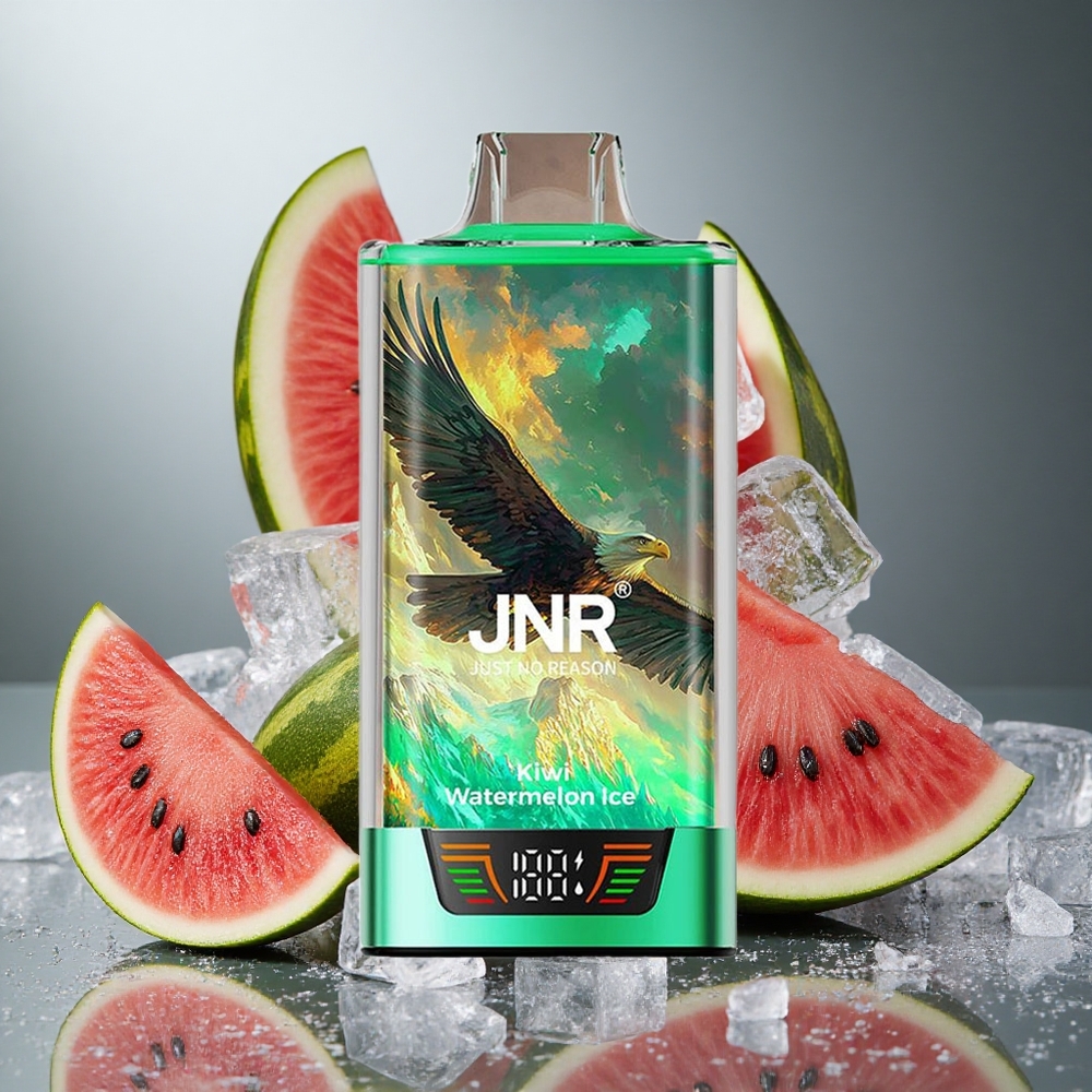 Kiwi Vattenmelon Is JNR Falcon Pro 28000 Engångs Vape 28000 Puffs Smart Display Sverige grossist
