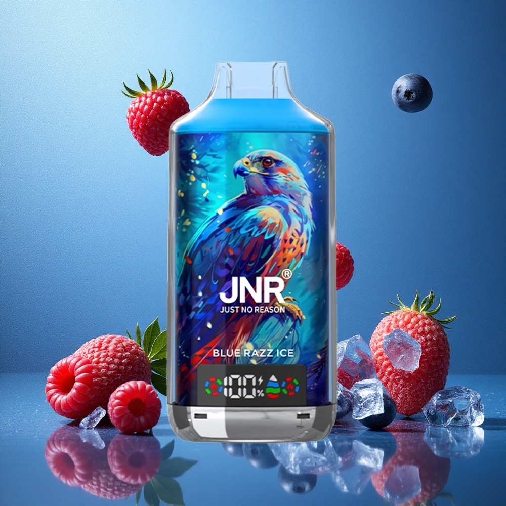 Blå Hallon Is JNR Falcon X 18000 Puffs 24ml Digital Display Sverige grossist