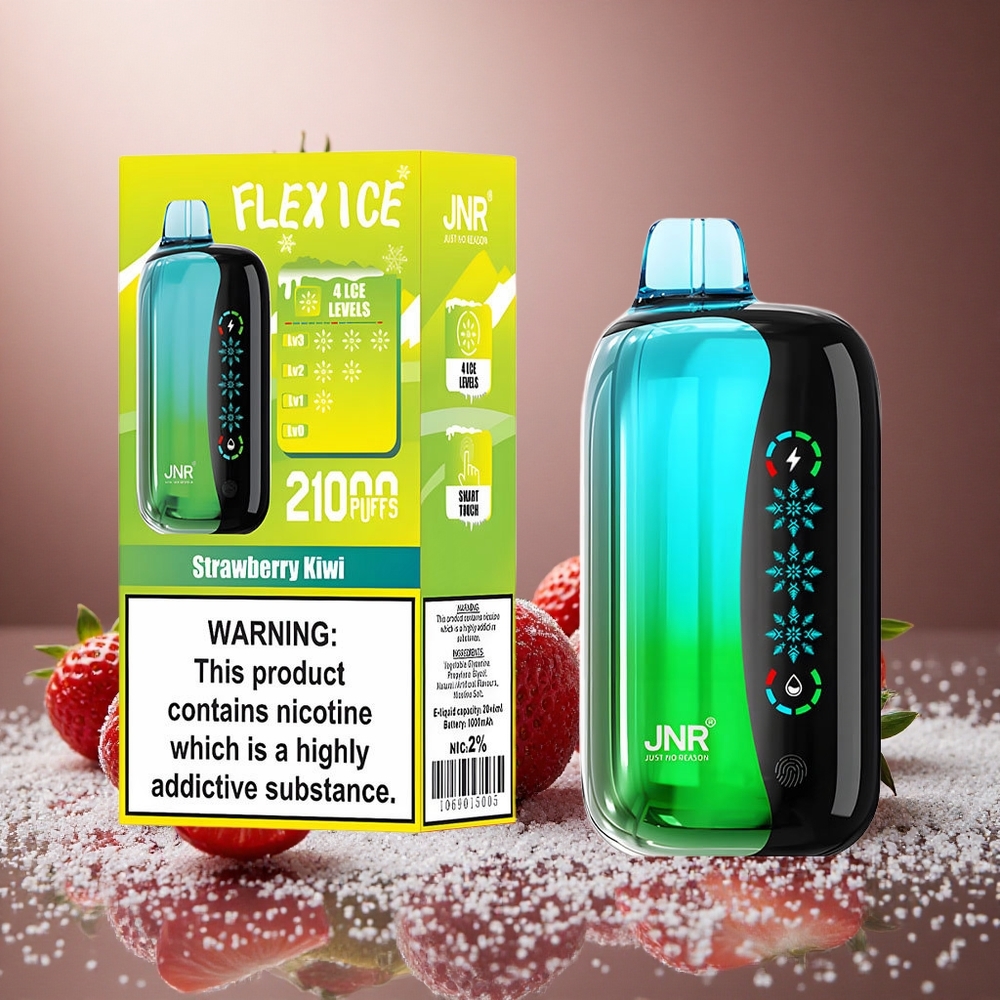 Jordgubbe Kiwi JNR Flex Ice 21000 Puffs Ice Adjustable Touch Screen Sverige grossist