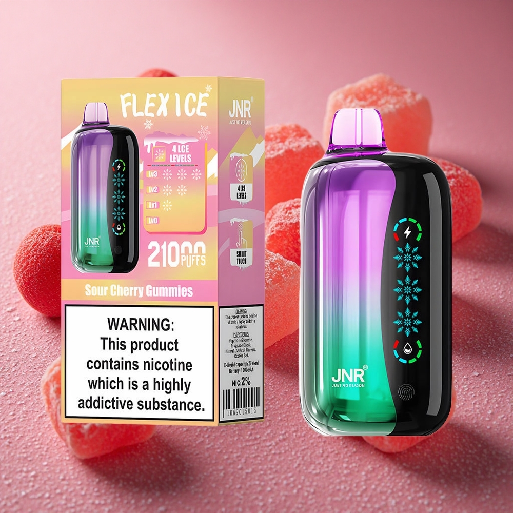 Sur Citron Gummies JNR Flex Ice 21000 Puffs Justerbar Luftflöde Sverige grossist