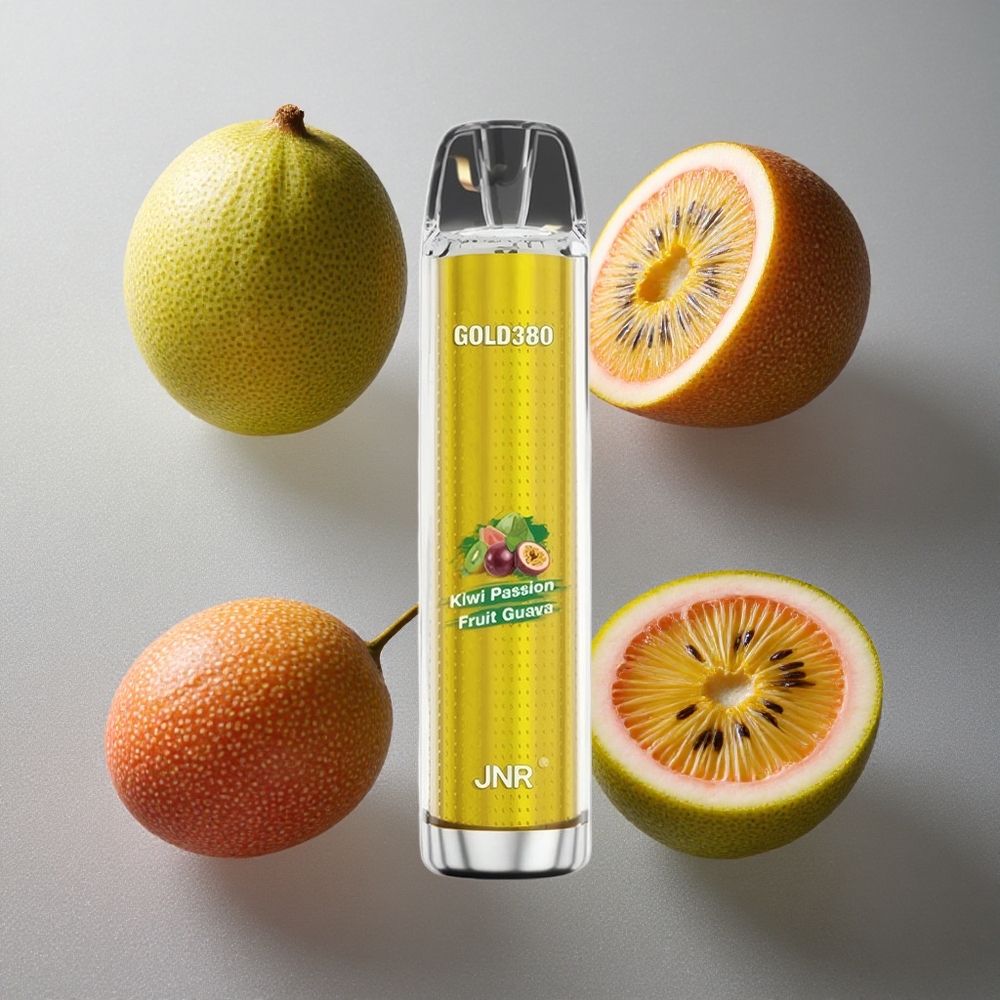 Kiwi Passionfrukt Guava JNR Gold380 6000 Puffs 1500mAh Batteri Sverige grossist