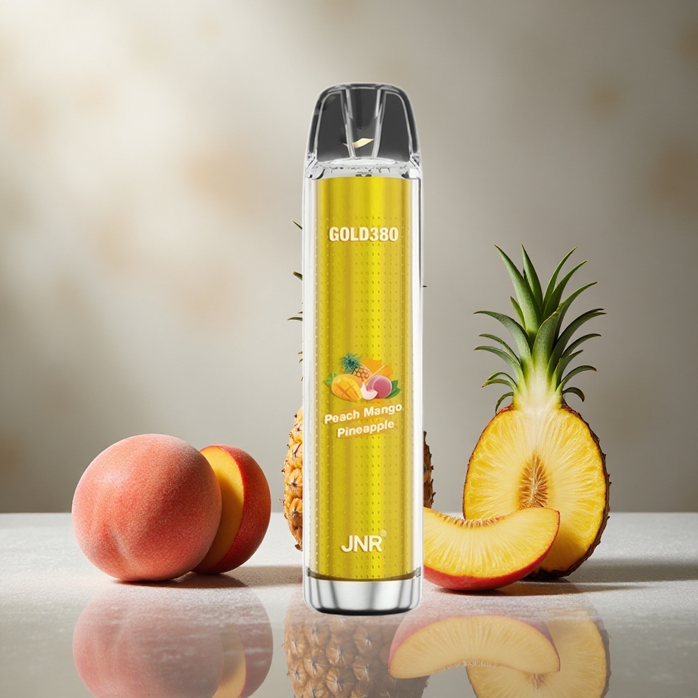 Persika Mango Ananas JNR Gold380 6000 Puffs 1500mAh Batterikapacitet 13ml e-Vätska Kapacitet Sverige grossist