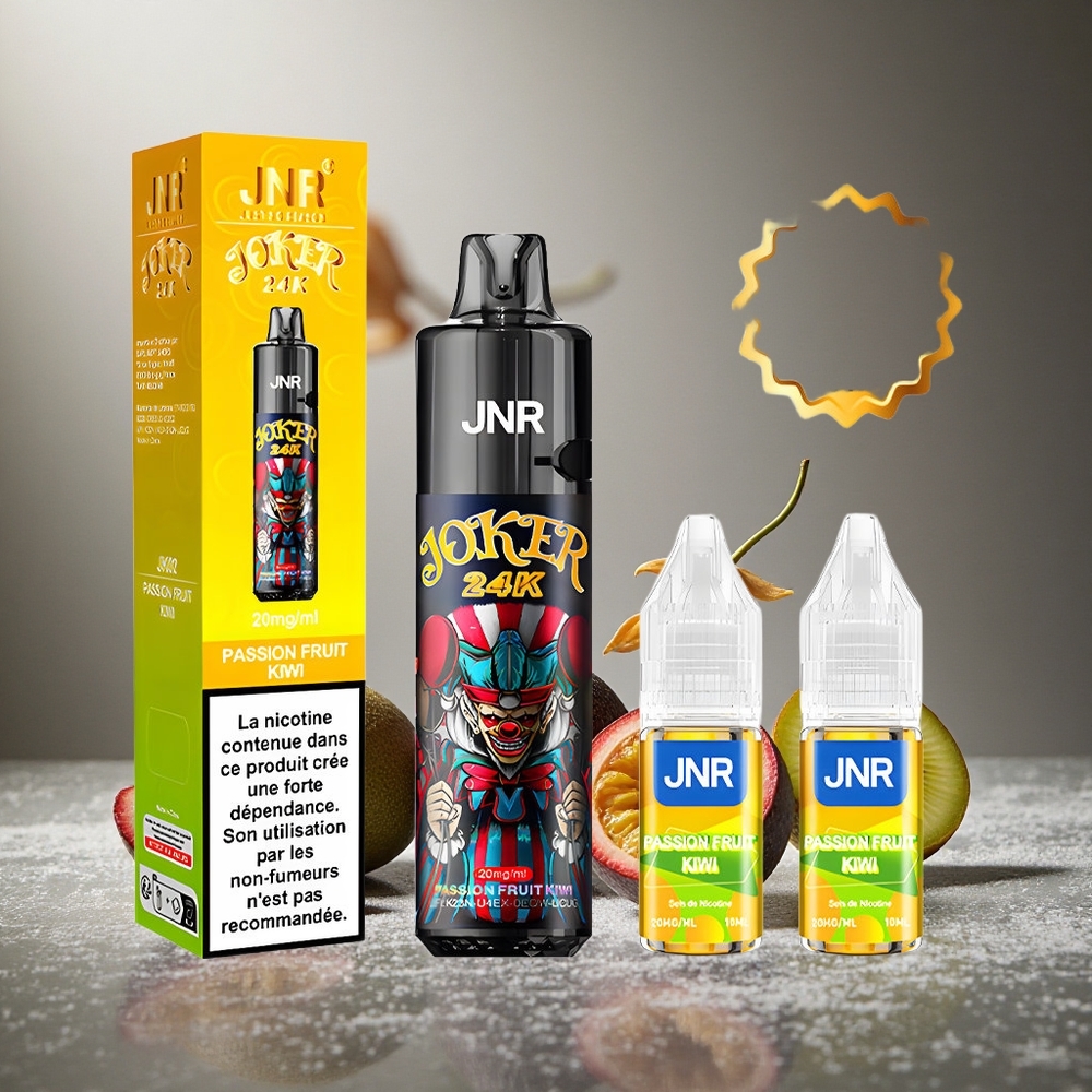 Passionsfrukt Kiwi JNR Joker 24K Puffs 800mAh Batteri Typ-C-laddning Sverige grossist