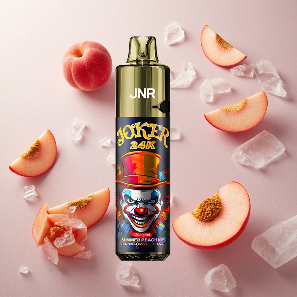Sommar Persika Is JNR Joker 24K 24000 Puffs 2+10ml Fyllningsbar Pod Sverige grossist
