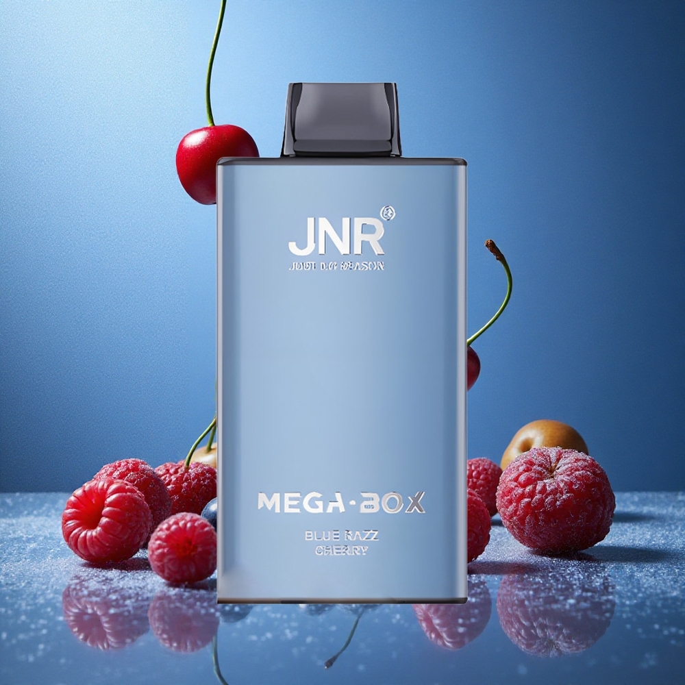 Blå Hallon Körsbär JNR Mega Box 25000 Puffs Typ-C Snabbladdning Sverige grossist