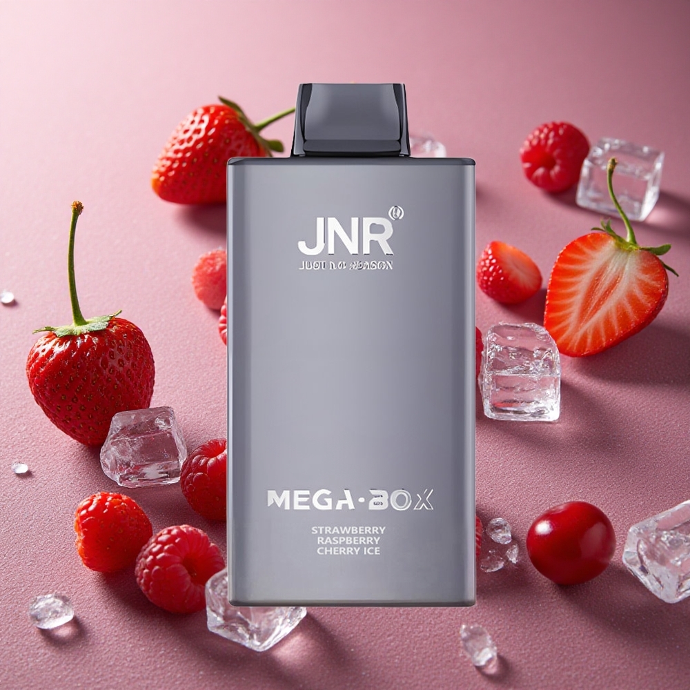 Jordgubb Hallon Körsbär Is JNR Mega Box 25000 Puffs 30ml E-vätska Sverige grossist