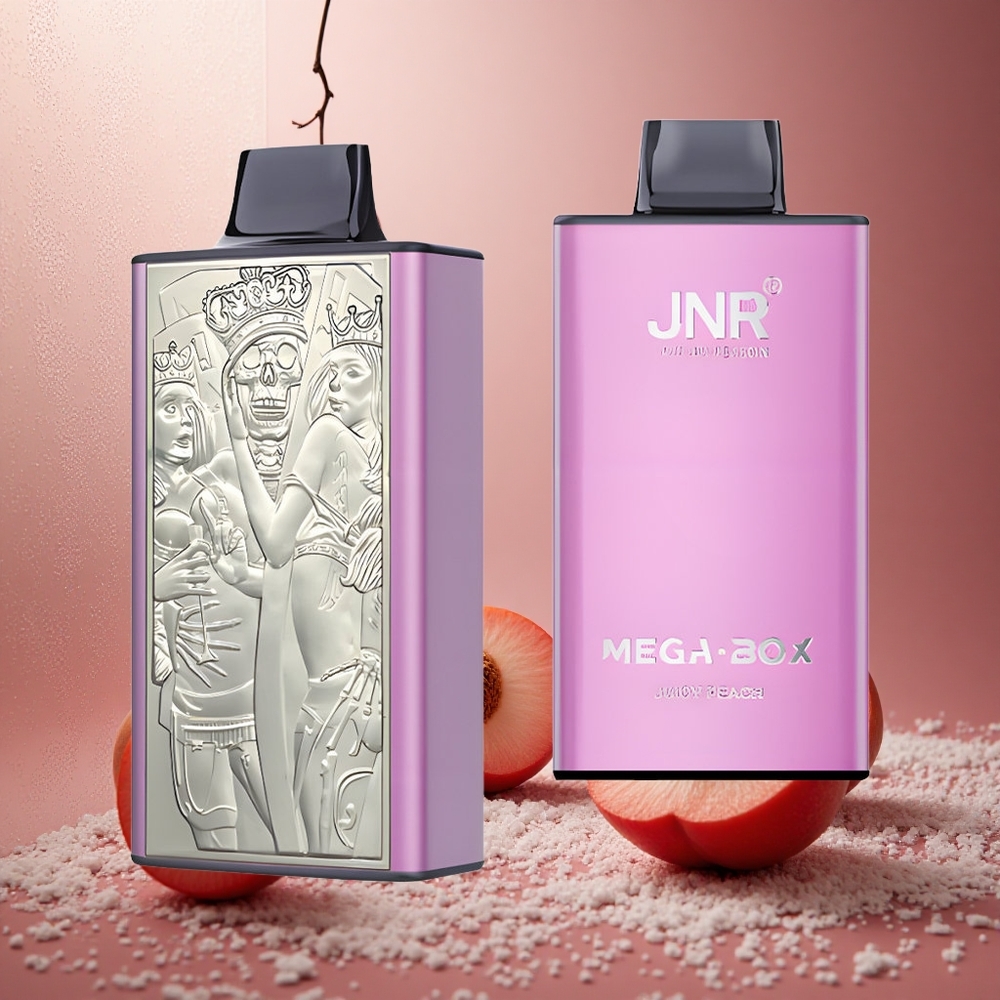 Saftig Persika JNR Mega Box 25000 Puffs Dual Mesh Coil & Typ-C Snabbuppladdning Sverige grossist
