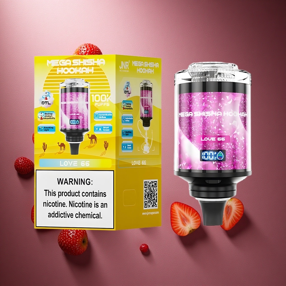 Kärlek 66 JNR Mega Shisha Hookah 100 000 Puffs 2200mAh Sverigegrossist