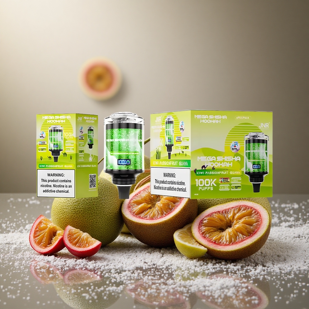 Kiwi passionsfrukt guava JNR Mega Shisha Hookah 100 000 Puffs Justerbar luftflöde Sverige grossist