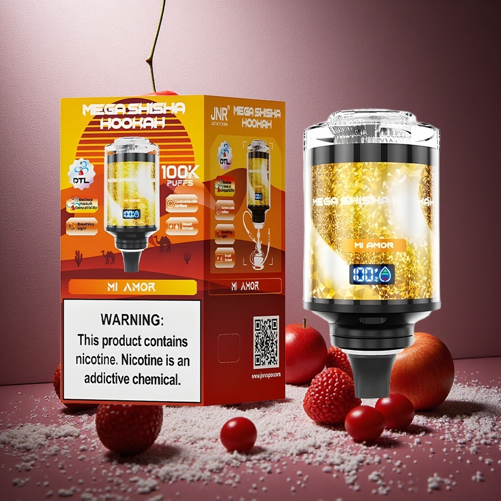 Mi Amor JNR Mega Shisha Hookah 100K 2200mAh Batteri Justerbar Luftflöde Sverige grossist