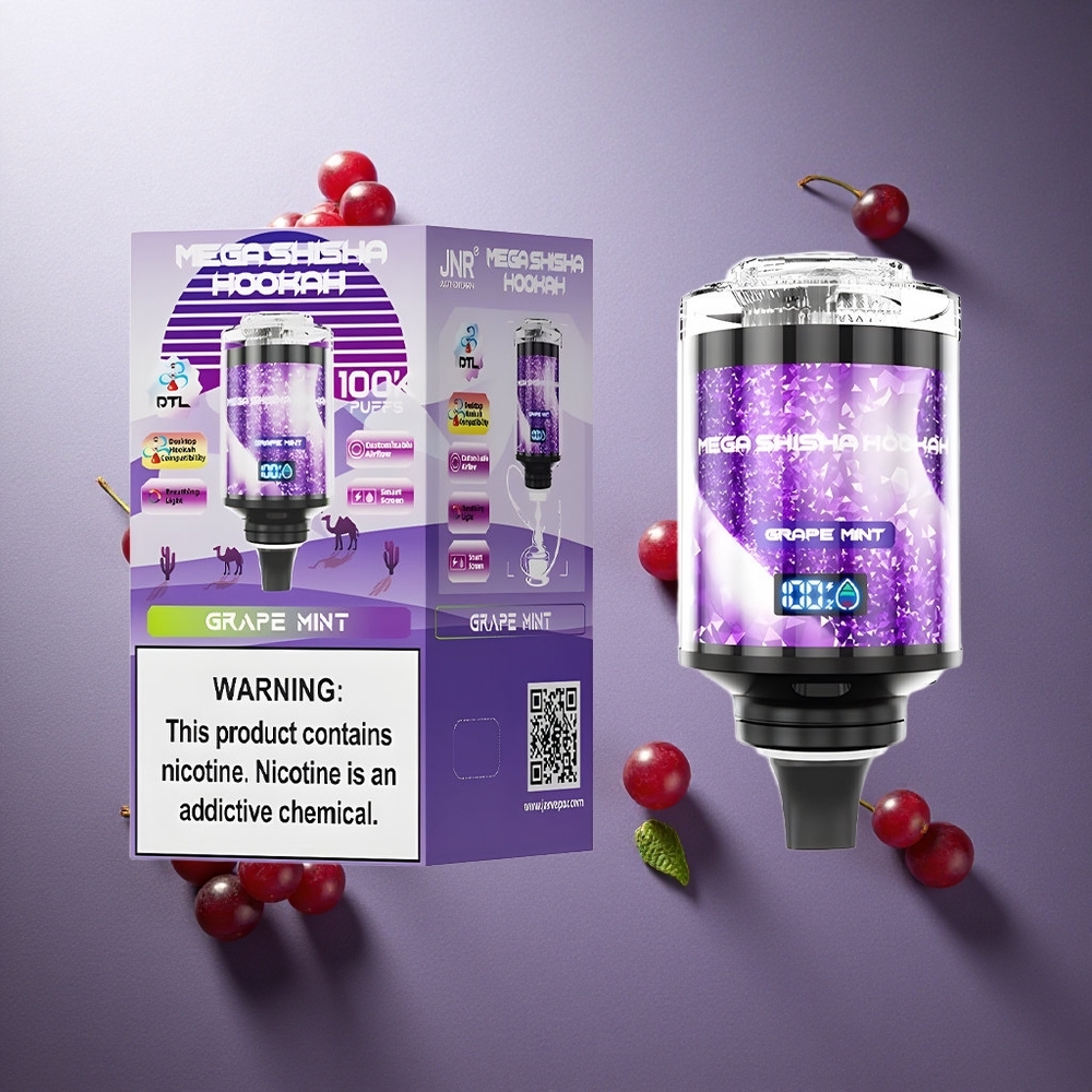 Vindruva Mynta JNR Mega Shisha Hookah 100K Puffs Justerbar Luftflöde Sverige grossist