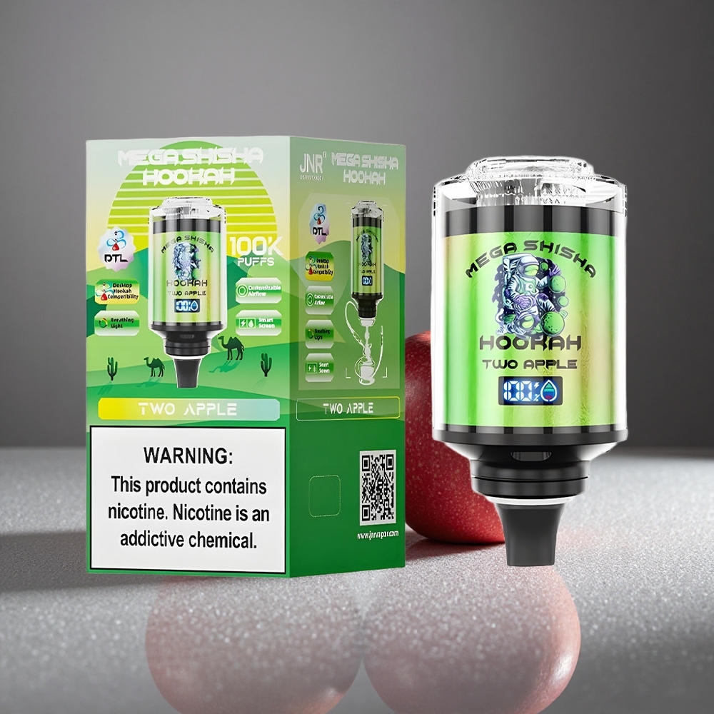Äpple JNR Mega Shisha Hookah 100K Puffs Justerbar Luftflöde Sverige grossist