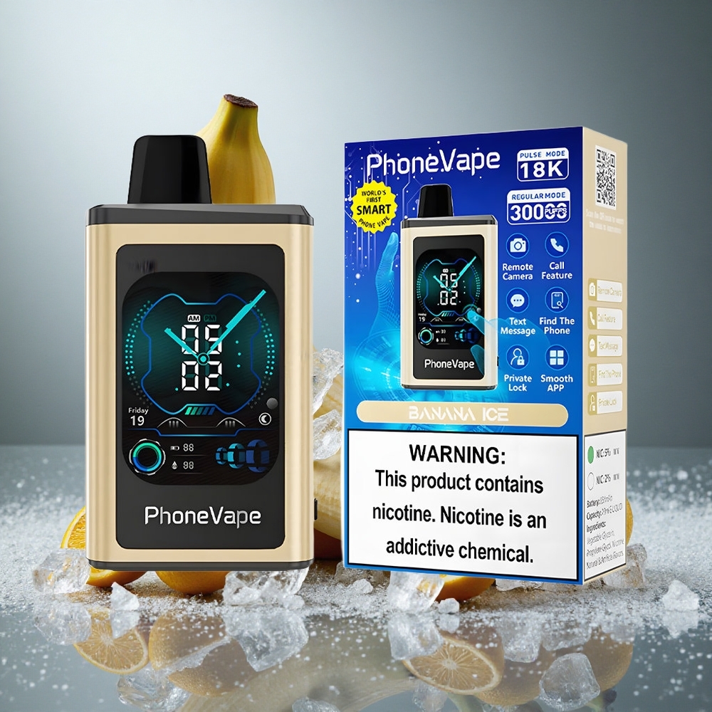 Banan Is JNR PhoneVape 30000 Puffs Justerbar Luftflöde Appkontrollerad Sverige grossist