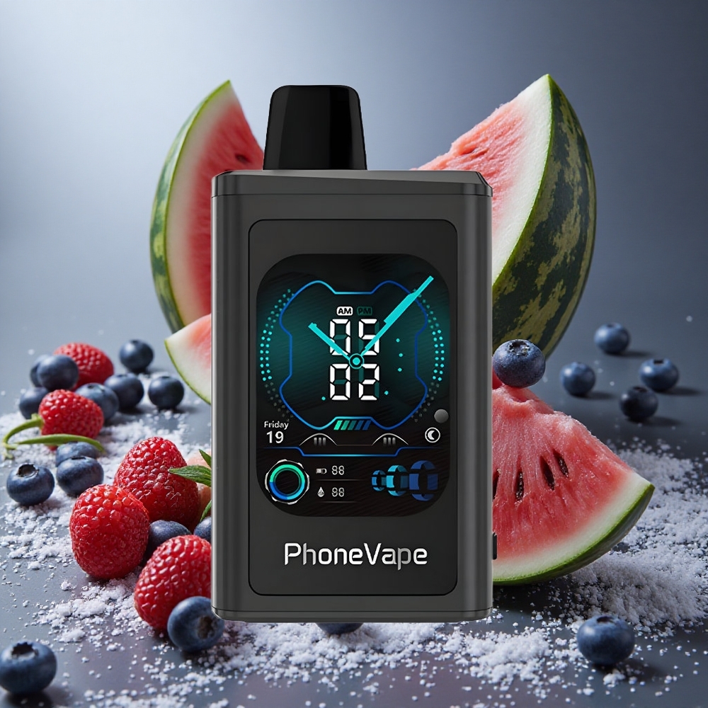 Blåbär Vattenmelon JNR PhoneVape 30000 Puffs Laddningsbar Turbo Sverige grossist