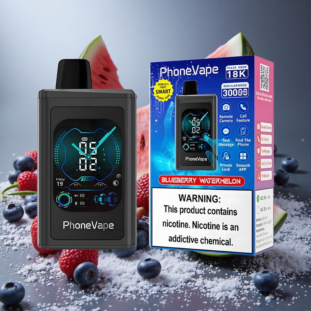 Blåbär Vattenmelon JNR PhoneVape 30000 Puffs Laddningsbar Turbo Sverige grossist