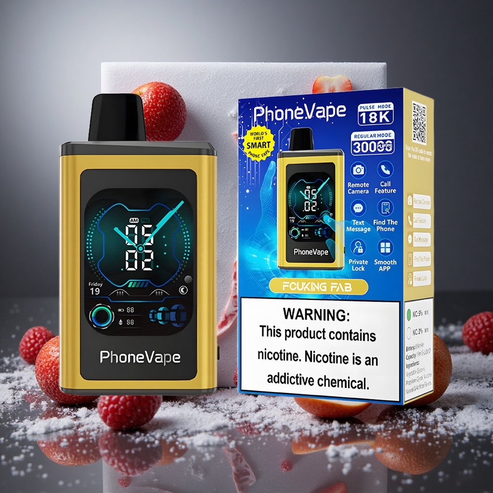 Fucking Fab (Jättekul) JNR PhoneVape 30000 Puffs Engångs Vape Typ-C Laddningsbar Batteri Justerbar Luftflöde Sverige grossist