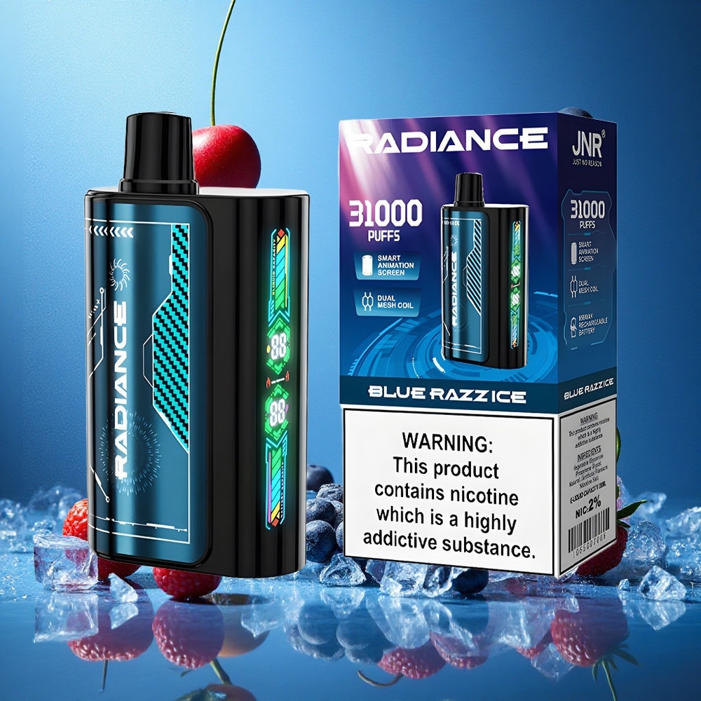 Blå Hallon Is JNR Radiance 31000 Puffs Smart Animation Screen Sverige grossist