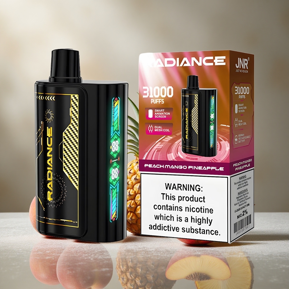 Persika Mango Ananas JNR Radiance 31000 Puffs 28ml E-vätska Sverige grossist