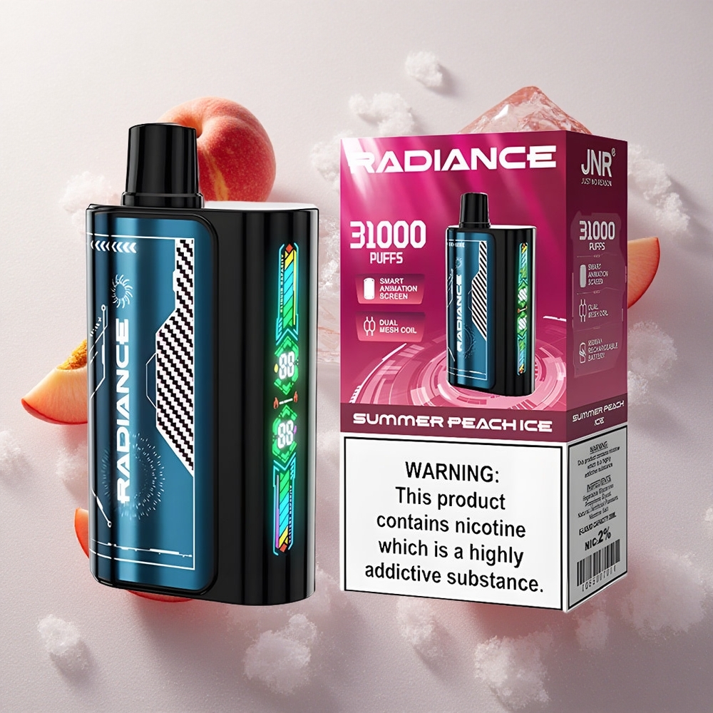 Sommar Persika Is JNR Radiance 31000 Puffs Dual Mesh Coil Sverige grossist